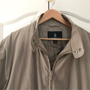 LONDON FOG Men’s Taupe Quilted Full Zip Bomber Jacket with Pockets Size …